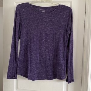 Sonoma Goods for Life. Long Sleeve Cotton Polyester Everyday Tee Purple M